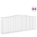 buede gabionkurve 4 stk. 400x50x140/160 cm galvaniseret jern