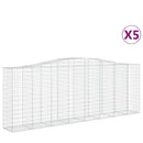 buede gabionkurve 5 stk. 400x50x140/160 cm galvaniseret jern