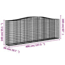 buede gabionkurve 9 stk. 400x50x140/160 cm galvaniseret jern