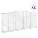 buede gabionkurve 8 stk. 400x50x160/180 cm galvaniseret jern
