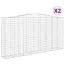 buede gabionkurve 2 stk. 400x50x200/220 cm galvaniseret jern