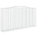 buede gabionkurve 2 stk. 400x50x200/220 cm galvaniseret jern