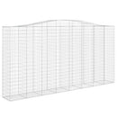 buede gabionkurve 3 stk. 400x50x200/220 cm galvaniseret jern