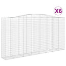 buede gabionkurve 6 stk. 400x50x200/220 cm galvaniseret jern