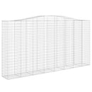 buede gabionkurve 6 stk. 400x50x200/220 cm galvaniseret jern