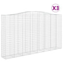 buede gabionkurve 3 stk. 400x50x220/240 cm galvaniseret jern