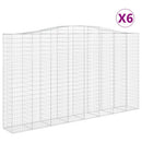 buede gabionkurve 6 stk. 400x50x220/240 cm galvaniseret jern