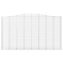 buede gabionkurve 6 stk. 400x50x220/240 cm galvaniseret jern
