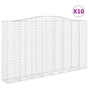 buede gabionkurve 10 stk. 400x50x220/240 cm galvaniseret jern
