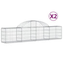buede gabionkurve 2 stk. 200x30x40/60 cm galvaniseret jern