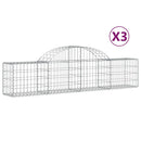 buede gabionkurve 3 stk. 200x30x40/60 cm galvaniseret jern