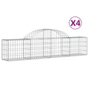 buede gabionkurve 4 stk. 200x30x40/60 cm galvaniseret jern