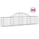 buede gabionkurve 8 stk. 200x30x40/60 cm galvaniseret jern
