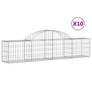 buede gabionkurve 10 stk. 200x30x40/60 cm galvaniseret jern