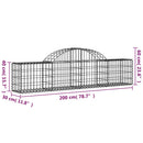 buede gabionkurve 12 stk. 200x30x40/60 cm galvaniseret jern