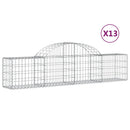 buede gabionkurve 13 stk. 200x30x40/60 cm galvaniseret jern