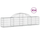 buede gabionkurve 14 stk. 200x30x40/60 cm galvaniseret jern