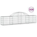 buede gabionkurve 20 stk. 200x30x40/60 cm galvaniseret jern