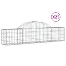 buede gabionkurve 25 stk. 200x30x40/60 cm galvaniseret jern
