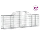 buede gabionkurve 2 stk. 200x30x60/80 cm galvaniseret jern