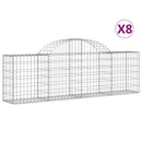 buede gabionkurve 8 stk. 200x30x60/80 cm galvaniseret jern
