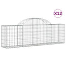 buede gabionkurve 12 stk. 200x30x60/80 cm galvaniseret jern