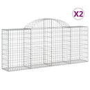 buede gabionkurve 2 stk. 200x30x80/100 cm galvaniseret jern