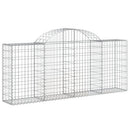 buede gabionkurve 2 stk. 200x30x80/100 cm galvaniseret jern
