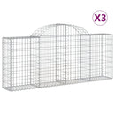 buede gabionkurve 3 stk. 200x30x80/100 cm galvaniseret jern