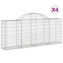 buede gabionkurve 4 stk. 200x30x80/100 cm galvaniseret jern