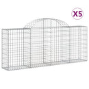 buede gabionkurve 5 stk. 200x30x80/100 cm galvaniseret jern