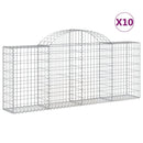 buede gabionkurve 10 stk. 200x30x80/100 cm galvaniseret jern