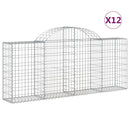 buede gabionkurve 12 stk. 200x30x80/100 cm galvaniseret jern