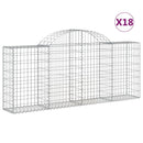 buede gabionkurve 18 stk. 200x30x80/100 cm galvaniseret jern