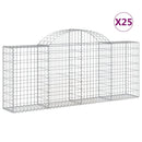 buede gabionkurve 25 stk. 200x30x80/100 cm galvaniseret jern