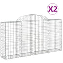 buede gabionkurve 2 stk. 200x30x100/120 cm galvaniseret jern