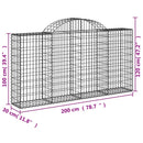 buede gabionkurve 2 stk. 200x30x100/120 cm galvaniseret jern