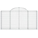 buede gabionkurve 14 stk. 200x30x100/120 cm galvaniseret jern