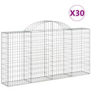 buede gabionkurve 30 stk. 200x30x100/120 cm galvaniseret jern