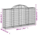 buede gabionkurve 30 stk. 200x30x100/120 cm galvaniseret jern