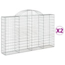 buede gabionkurve 2 stk. 200x30x120/140 cm galvaniseret jern