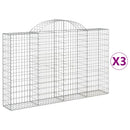 buede gabionkurve 3 stk. 200x30x120/140 cm galvaniseret jern