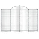 buede gabionkurve 3 stk. 200x30x120/140 cm galvaniseret jern