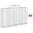 buede gabionkurve 6 stk. 200x30x120/140 cm galvaniseret jern