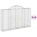 buede gabionkurve 10 stk. 200x30x120/140 cm galvaniseret jern
