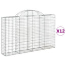 buede gabionkurve 12 stk. 200x30x120/140 cm galvaniseret jern