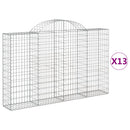 buede gabionkurve 13 stk. 200x30x120/140 cm galvaniseret jern