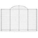 buede gabionkurve 13 stk. 200x30x120/140 cm galvaniseret jern