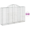 buede gabionkurve 30 stk. 200x30x120/140 cm galvaniseret jern