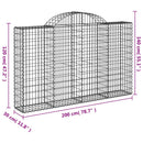 buede gabionkurve 40 stk. 200x30x120/140 cm galvaniseret jern